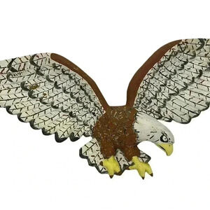 Vintage 1973 Whitehall Patriotic Bald Eagle Cast aluminum 24" Wide Wall Plaque.